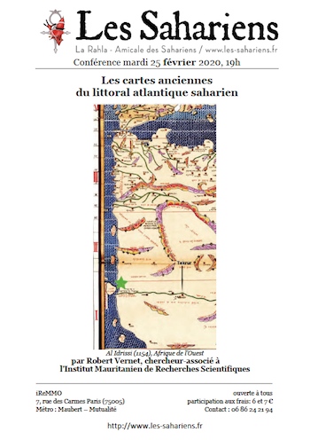 Conférence « Les cartes anciennes du littoral Atlantique Saharien » le 25/02/20 à Paris