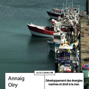 Apér-eau avec Annaig Oiry : Développement des énergies marines et droit à la mer – 13 nov. 2018