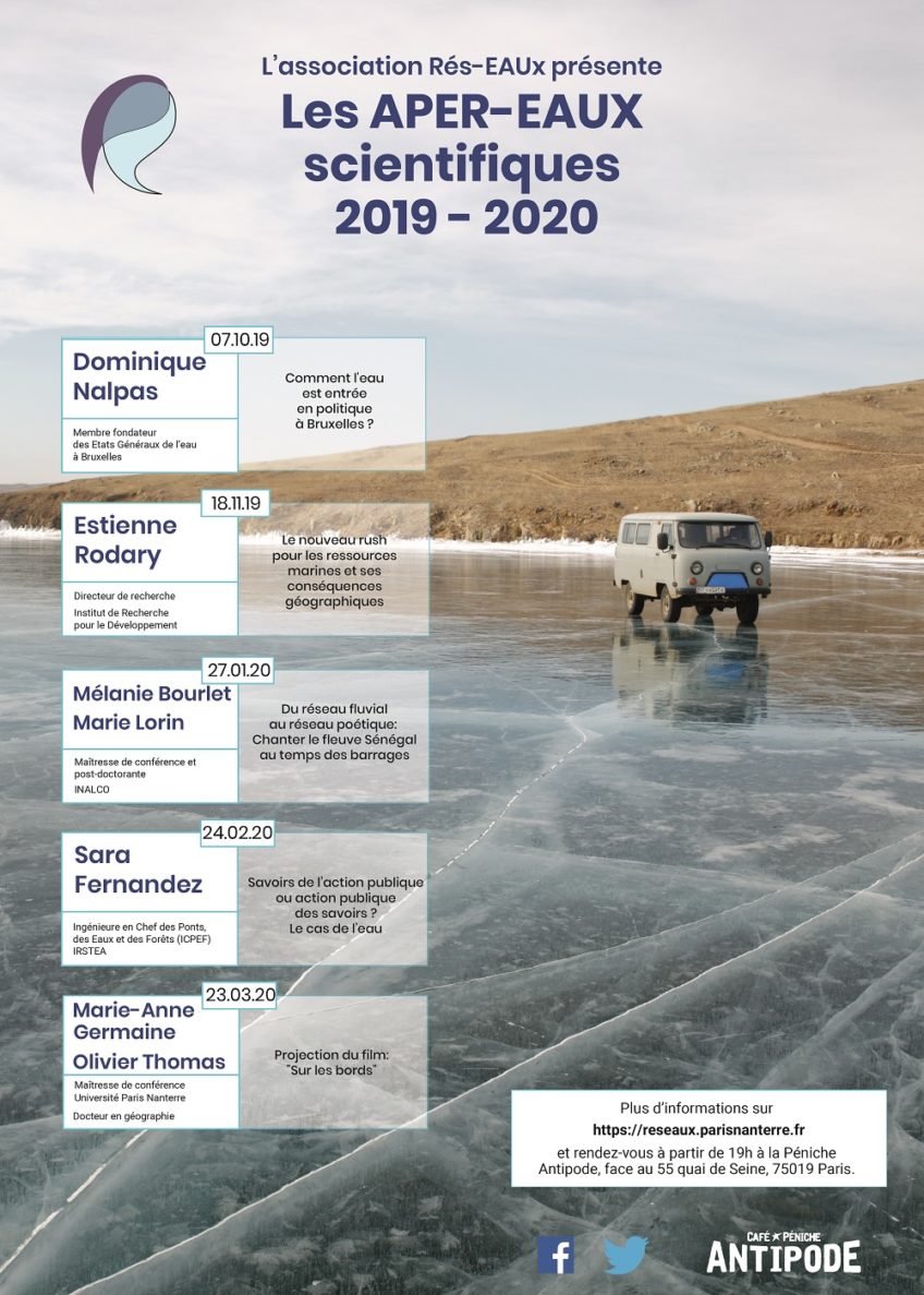 Programmation annuelle des Apér-EAUx scientifiques du Rés-EAUx (2019-2020)